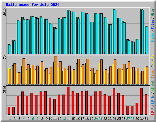 Daily usage for July 2024