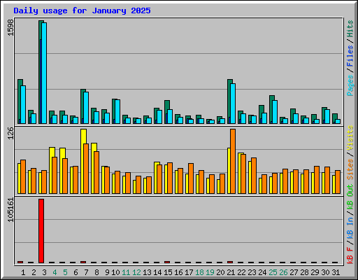 Daily usage for January 2025