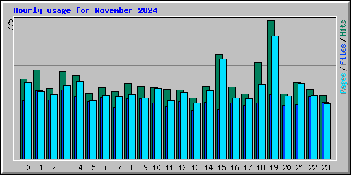 Hourly usage for November 2024