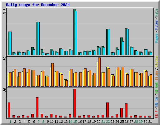 Daily usage for December 2024